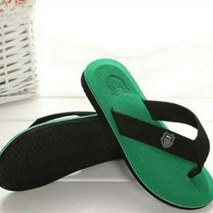 Unisex Flats Flip Flops Summer Beach Sandals Green
